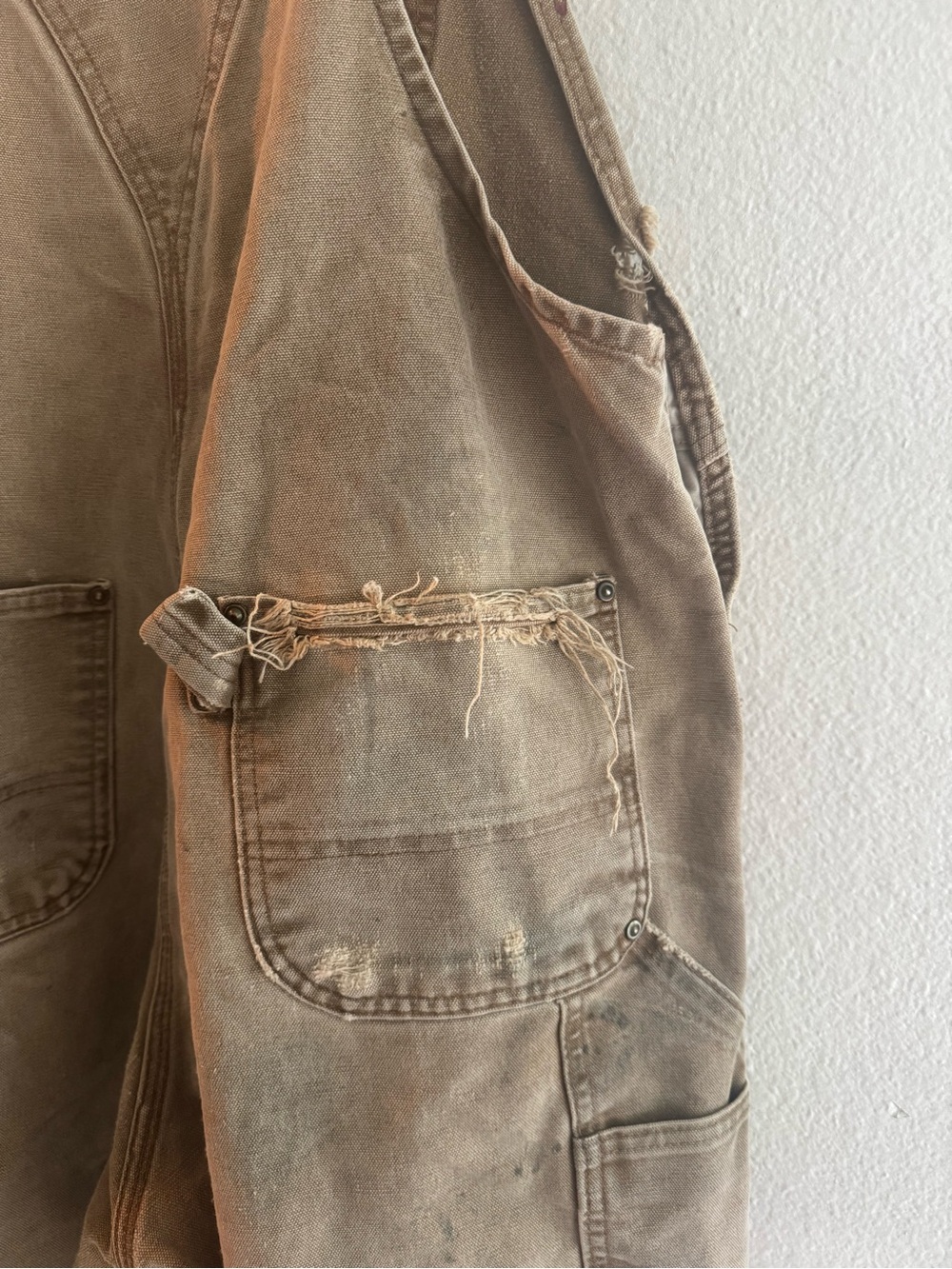 Vintage Carhartt Tan Distressed Painter Overalls - size 36x34 - Picture 5 of 10